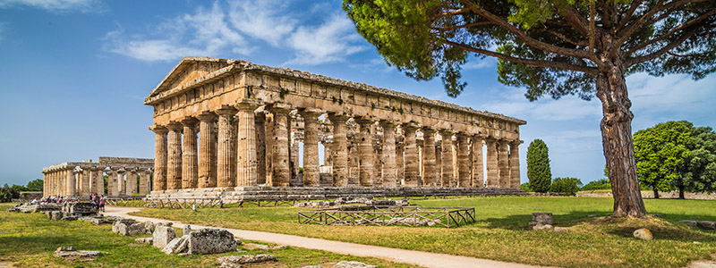 Ruiner vid Paestum i Italien.